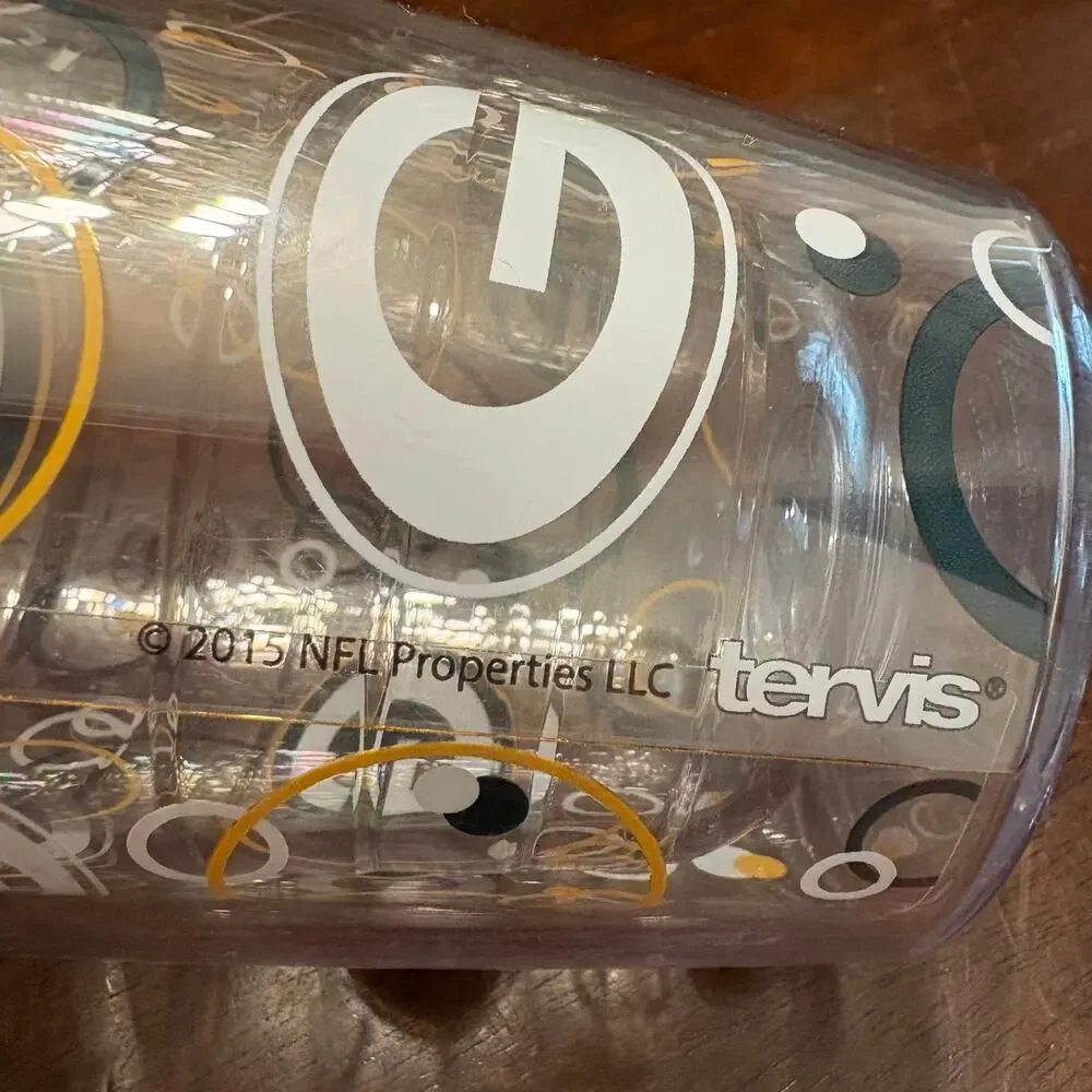 NFL Football, Double Wall, Clear, 24 oz, Travel Cup, Go Pack Go